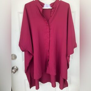 Okakie burgundy oversized blouse tunic XL